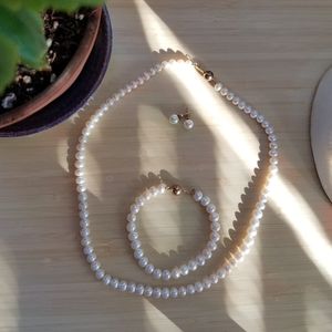 SOLD Vintage Genuine Pearl 3-pc Set